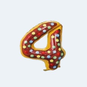 Globo Numero 4 Dona Metalizado 80cm